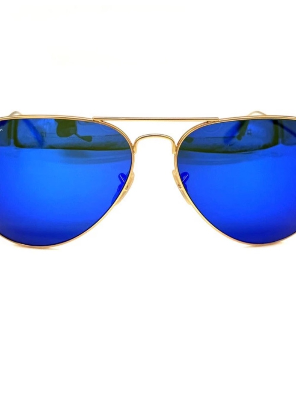 RAY BAN Sunglasses Aviator Gold Arista Mirrored Blue RB3025 112/17 58 mm New